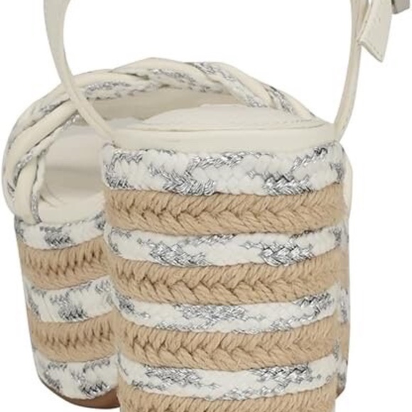 Nine West Strappy Sandals Square Toe Chunky Heels High Shoes Heels Size 9 - Picture 8 of 10